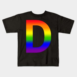 Rainbow Letter D Kids T-Shirt